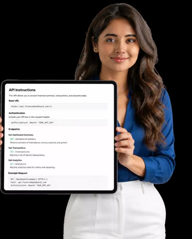 SMMGen API technical overview with developer holding tablet